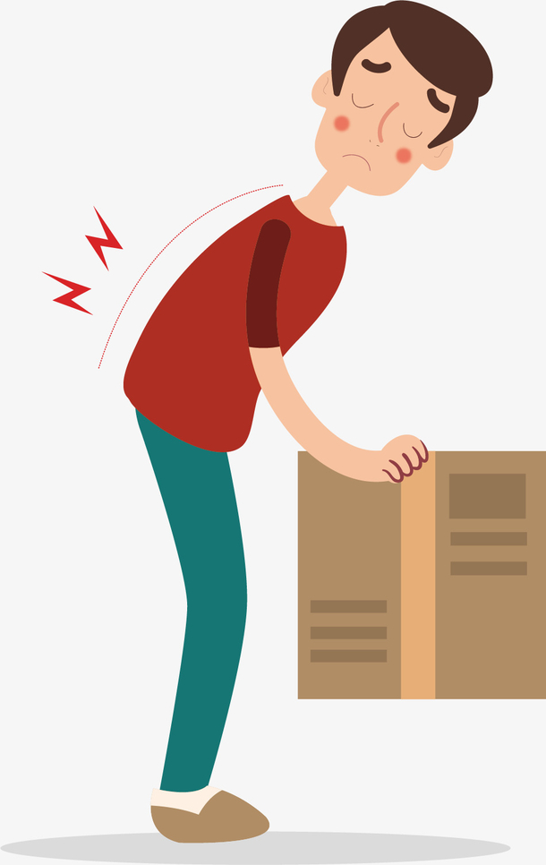 矢量图腰痛的男士