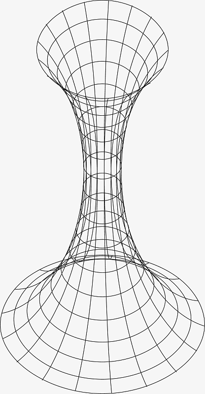 喇叭形网状几何矢量创意抽象线条