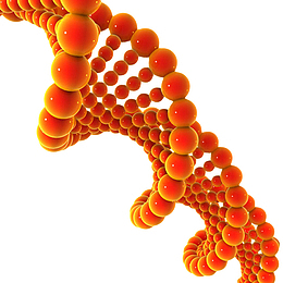 橙色3d Dna分子结构素材