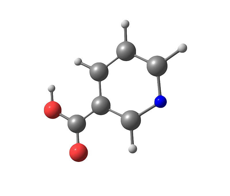 黑色烟酸（B3）分子形状素材