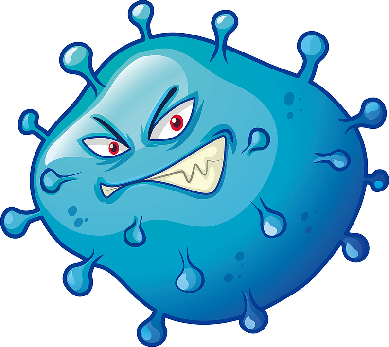 邪恶的细菌病毒卡通