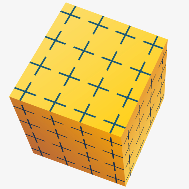 黄色正方体矢量插画