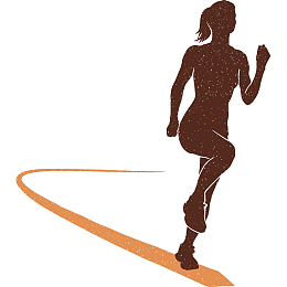 人物剪影跑步马拉松装饰插图