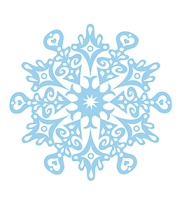 手绘淡蓝色唯美雪花