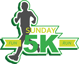 创意绿色5km长跑图形图标设计