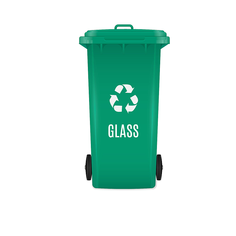 绿色玻璃垃圾垃圾桶