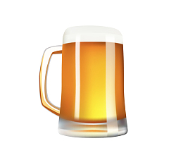 透明玻璃啤酒杯矢量图免费下载