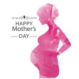 母亲节快乐孕妇剪影