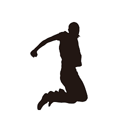 跳跃起来的男人剪影
