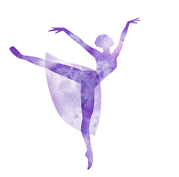 手绘紫色跳舞人物剪影