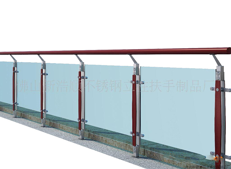 立体不锈钢钢化玻璃栏杆PNG