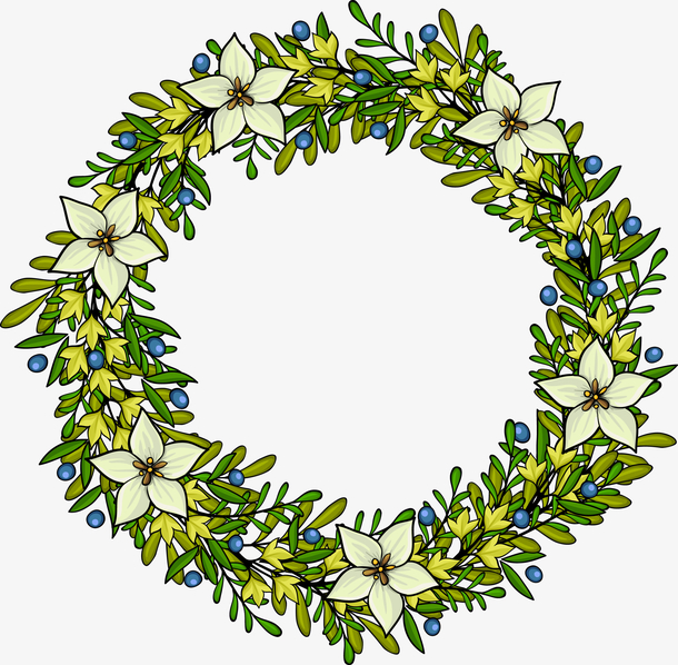 矢量卡通花环素材