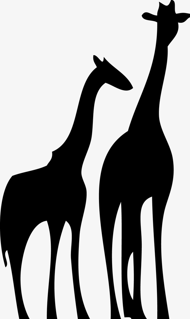 长颈鹿剪影矢量图