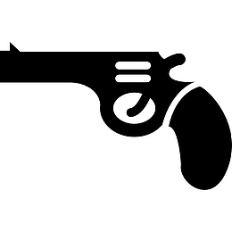 武器手枪黑色剪影图