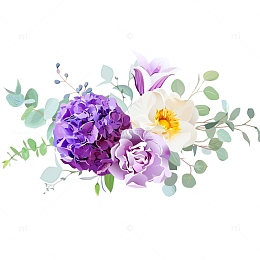 婚礼水彩手捧花插画