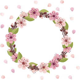 浪漫粉红樱花花环