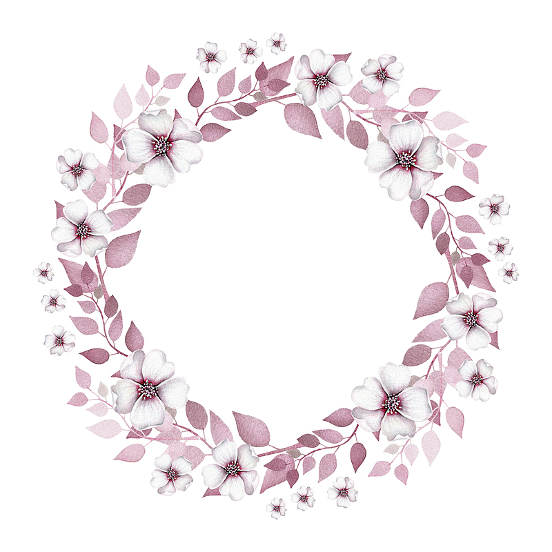 粉色树叶花环