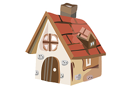 红色砖瓦屋顶的童话小屋