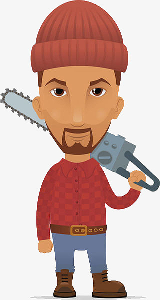 工具素材png扁平风卡通工业工具锯子图标png双头拉锯手绘简图png绿色