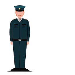 站立的警察手绘图