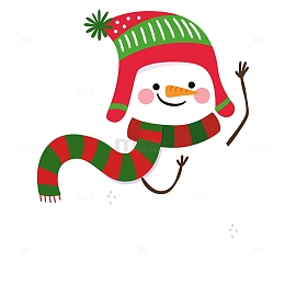 可爱服饰雪人矢量