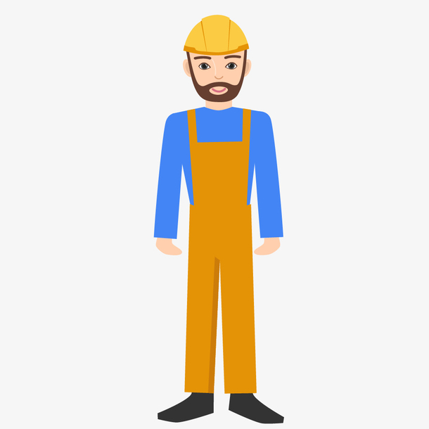 戴黄帽子的农民工人