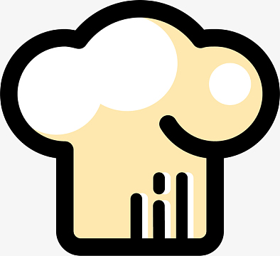 矢量图纯白色厨师帽