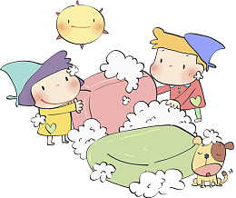 打扫卫生的孩子