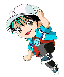 跳高的小男孩