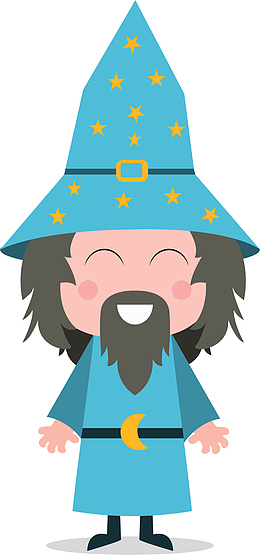 戴着帽子的魔术巫师