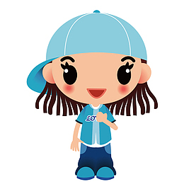 卡通嘻哈小女孩