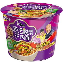 新包装桶康师傅酸菜牛肉面