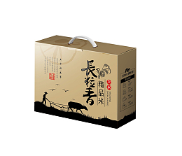 棕色牛皮纸盒长粒香精品大米袋装