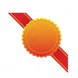 手绘卡通奖牌丝带设计