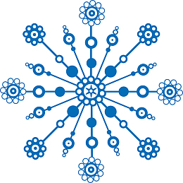 蓝色矢量精致雪花素材图