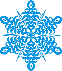 蓝色矢量雪花图案素材