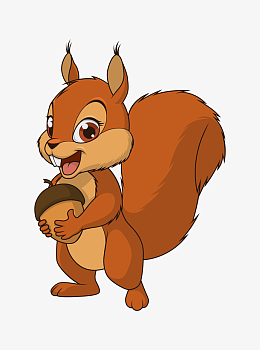 手绘卡通可爱小松鼠