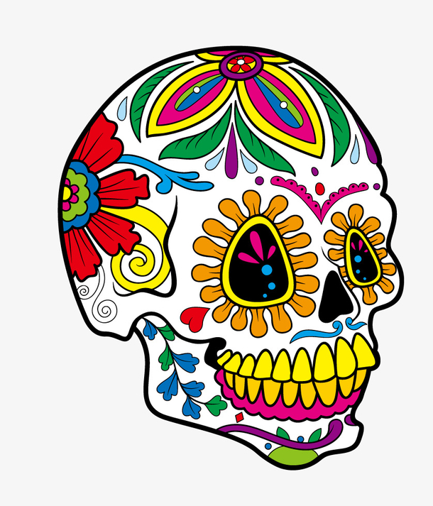 彩绘美丽的骷髅头设计