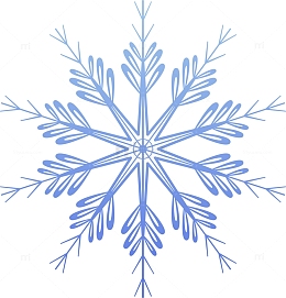 卡通蓝色雪花图案素材图