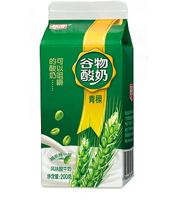 实物绿色包装谷物酸奶免抠