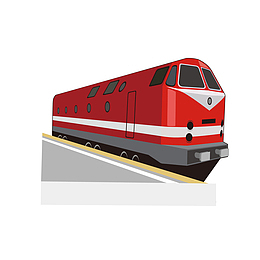 矢量红色火车头
