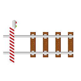 矢量风格火车轨道进站