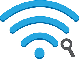 蓝色扁平wifi搜索