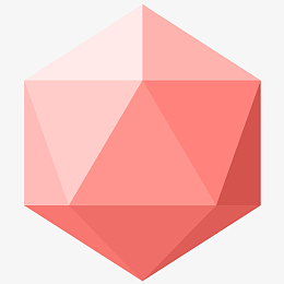 红色多面体免抠png