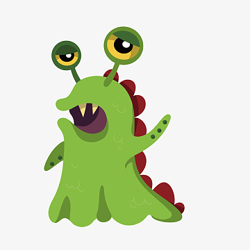 大眼睛绿色设计怪物