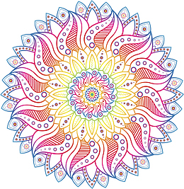 渐变彩色宗教花纹