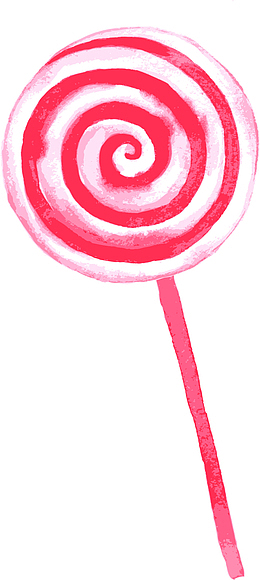 手绘红色棒棒糖