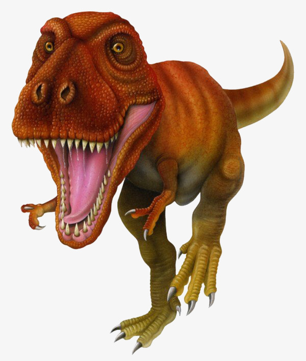 橙色渐变恐龙插画