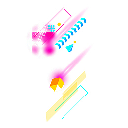 彩色波普孟菲斯风格几何线条图案