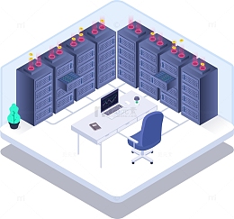 大数据2.5D矢量科技插画